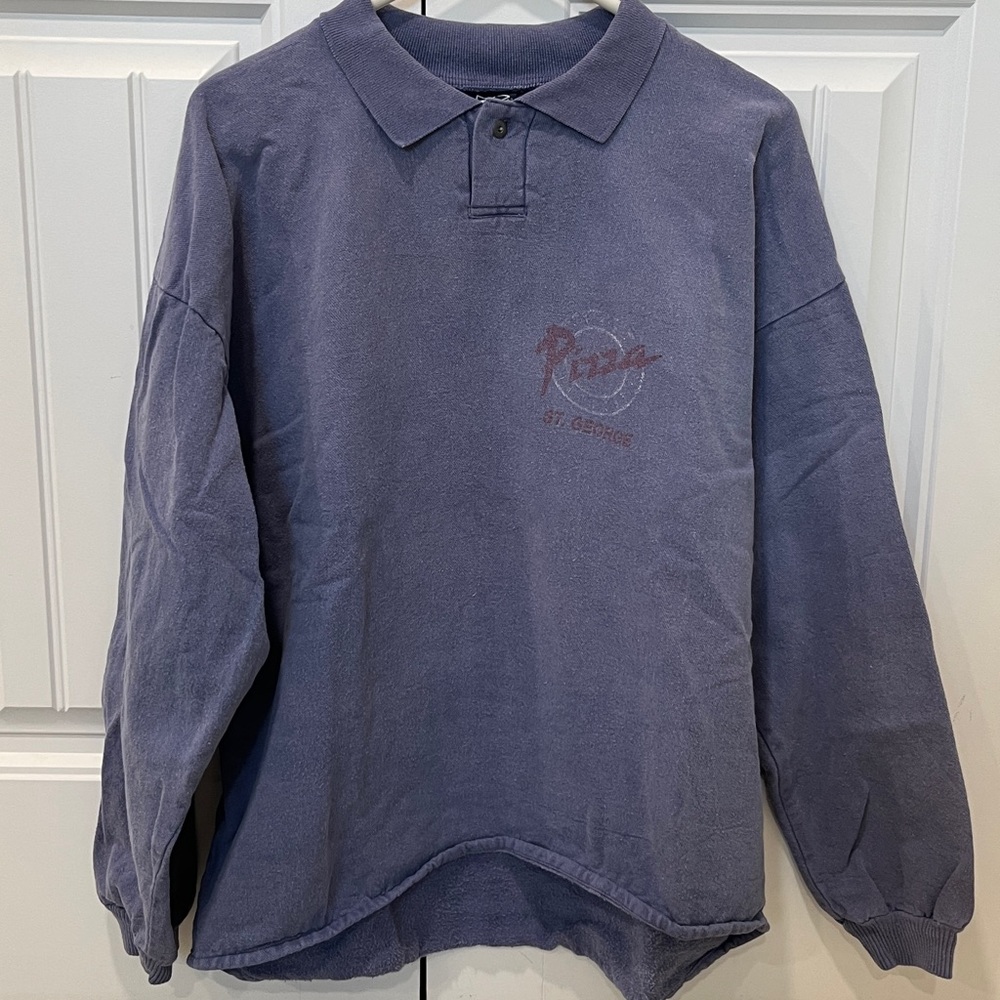 Cozy Faded Blue Thick Cotton Polo